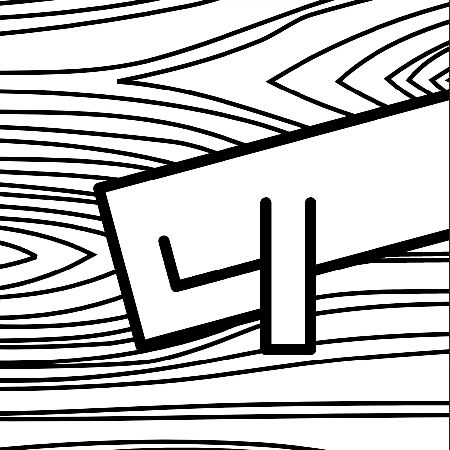 A fist knocking on a wood-grain surface — the Knock on Wood mark